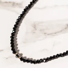 Colar Masculino Cristais Preto E Hematita Foto  mini 1
