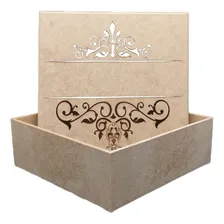 Caixa Traço Arabesco Em Mdf Cru 15x15x5 Foto mini  2