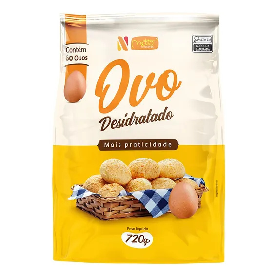 Ovo Em P贸 Desidratado 720g Netto Alimentos Foto 1