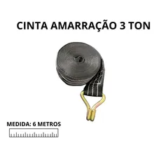 Cinta Carga 3ton X 50mm X 6mts Amarração Geral C/ Gancho Cor Preto Foto mini 2