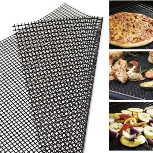 2tela Grelha Manta Antiaderente Teflon 40x30 Churrasco Chapa Foto 1