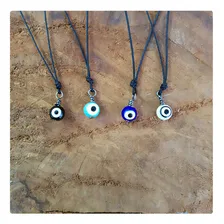 Combo Kit Com 4 Colares Olho Grego Cordao Gargantilha Sorte Cor Preto Foto mini 4