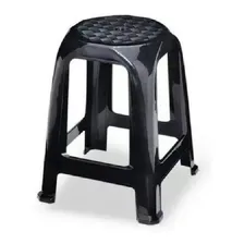Banqueta Preta Banquinho Banco Plastico Suporta 120 Kg Foto mini 1
