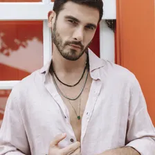 Colar Masculino Cristais Preto E Hematita Foto mini  2