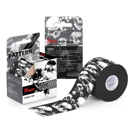 Bandagem Kinesio Tmax Caveira 5cm X 5mt - Bioland Foto 1