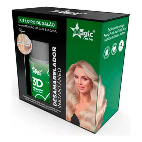 02 Kit Loiro De Salão Green Blond Champagne Magic Color Foto 1