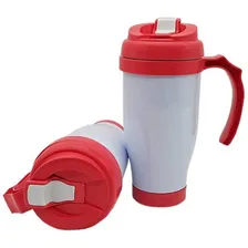 01 Caneca Copo Térmico Tampa Alça 475ml Polimero Sublimação Cor Vermelho Foto mini 4