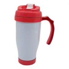 01 Caneca Copo Térmico Tampa Alça 475ml Polimero Sublimação Cor Vermelho Foto mini 1