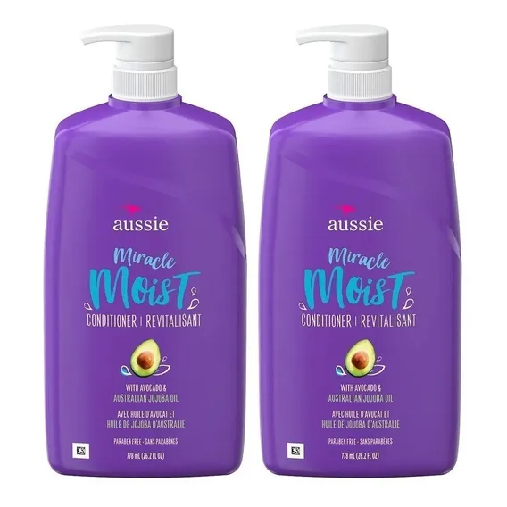 01 Kit Aussie Mega Moist Shampoo + Condicionador 778ml Cada Foto 1