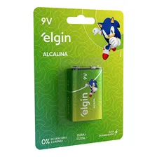 01 Pilha Bateria 9v Alcalina Elgin 1 Cartela Foto  mini 1