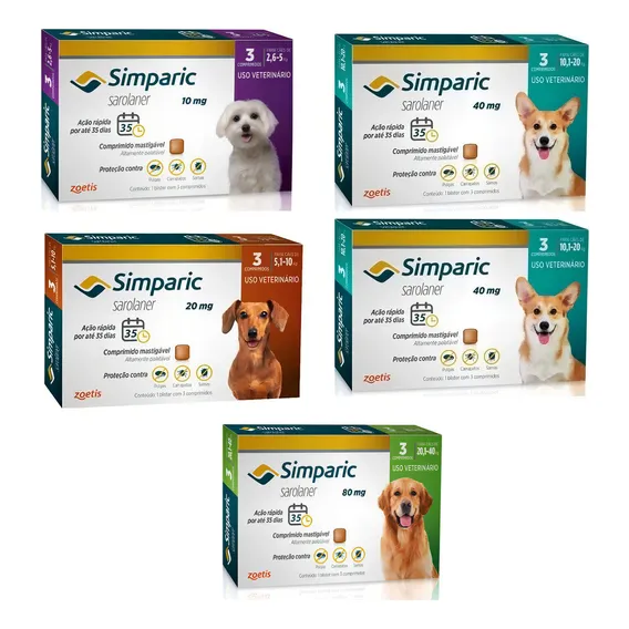 01 Simparic 10mg/20mg E 80mg Com 3 E 02 Simparic 40mg Com 3 Foto 1
