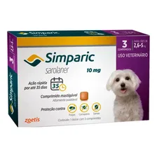 02 Antipulgas Simparic 10mg - Cães 2,6 A 5kg 3 Comprimidos Foto mini 2