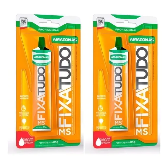 02 Cola Adesivo Fixa Tudo Amazonas Cola Até Debaixo Água 85g Foto 1