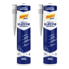 02 Cola Silicone Acético Selante Transparente Uso Geral 260g Foto  mini 1