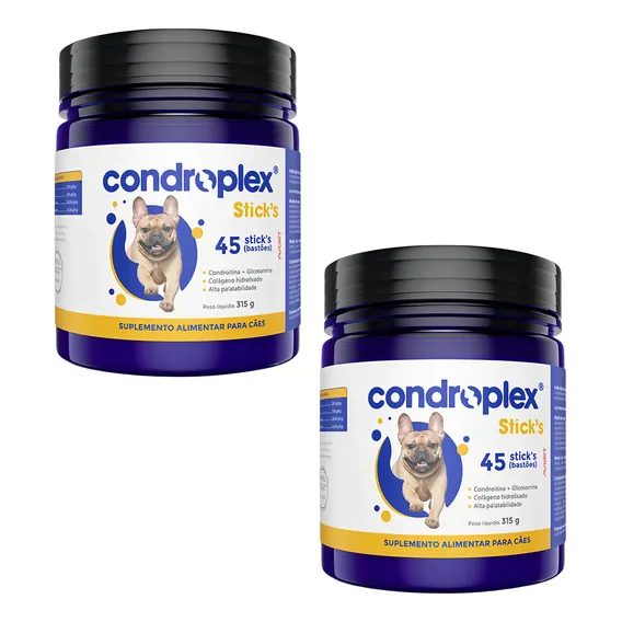 02 Condroplex Sticks 315g 45 Bastões Cães Suplemento Avert Foto 1