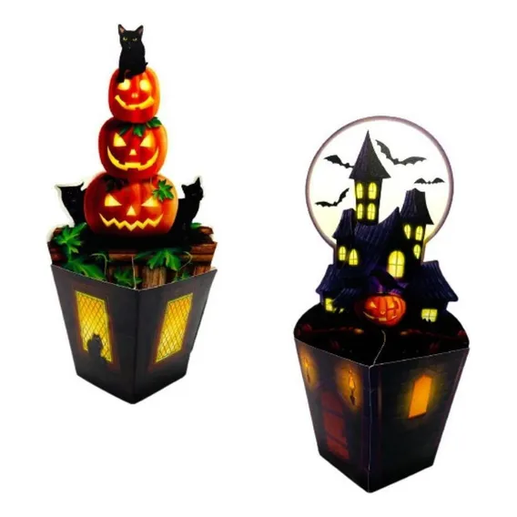 02 Enfeite Mesa 3d Festa Halloween Decoração Cachepot Foto 1