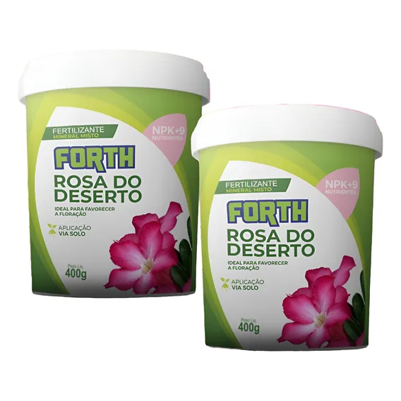 02 Fertilizante Adubo Rosa Do Deserto 400g Forth Foto 1