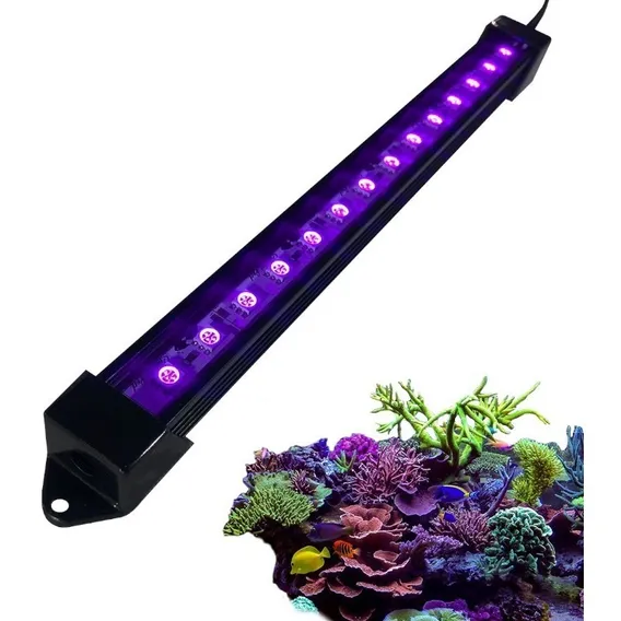 02 Luminárias 90cm Led Uv 395nm Reef Coral Aquário Marinho 127/220v Foto 1