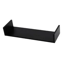 02 Prateleiras U 60x20 Mdf Livros Decoração Fotos Quarto Cor Preto Foto mini 4