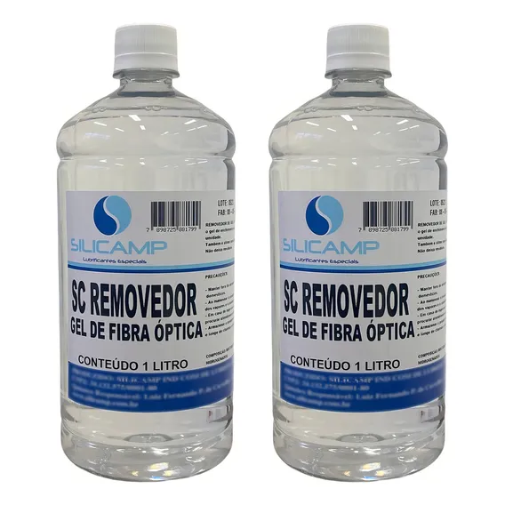 02 Solução Limpeza Removedor De Gel De Fibra Optica 1 Litro Foto 1