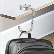 02 Suporte Gancho Porta Bolsa Dobrável Portátil De Mesa Cor Prateado Foto mini  2