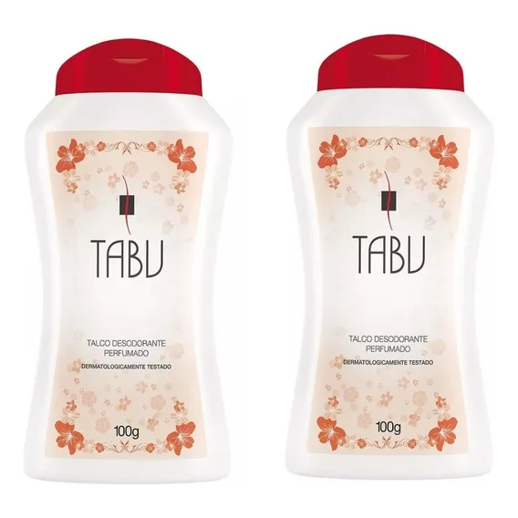 02 Talco Desodorante Perfumado Tabu Embalagem 100g Foto 1