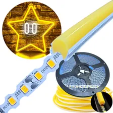 02mts Mangueira Neon Led 6mm Segunda Geração + Fita Led Luz Amarelo Ambar Foto  mini 1