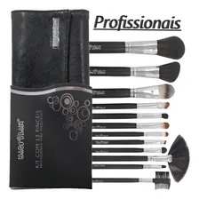 03 Kit 12 Pinceis Profissionais Macrilan Em Atacado An01 Cor Preto Foto mini 3