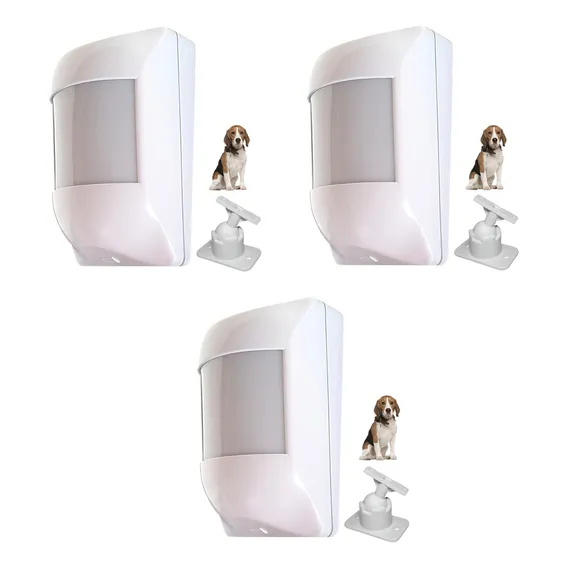 03 Pç Sensor Presença Movimento Ivp Alarme Pet 20kg Com Fio Foto 1