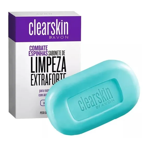 03 Sabonete Clearskin Limpeza Extra Forte Avon 80g Foto 1