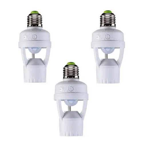 03 Sensor De Presença Soquete Bivolt E27 Lâmpada Movimento Foto 1