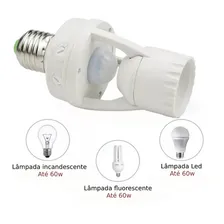 03 Sensor De Presença Soquete Bivolt E27 Lâmpada Movimento Foto mini 2