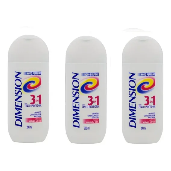 03 Shampoo Anticaspa Dimension 3 Em 1 - 200ml Foto 1
