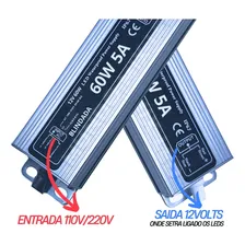 03pçs Fonte Blindada A Prova Dágua Para Fita Módulo Led Piscinas 12v 5a 60w Ip67 Foto mini 2