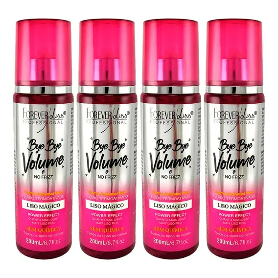 04 Forever Liss Spray Bye Bye Volume Frizz Liso Mágico 200ml Foto 1