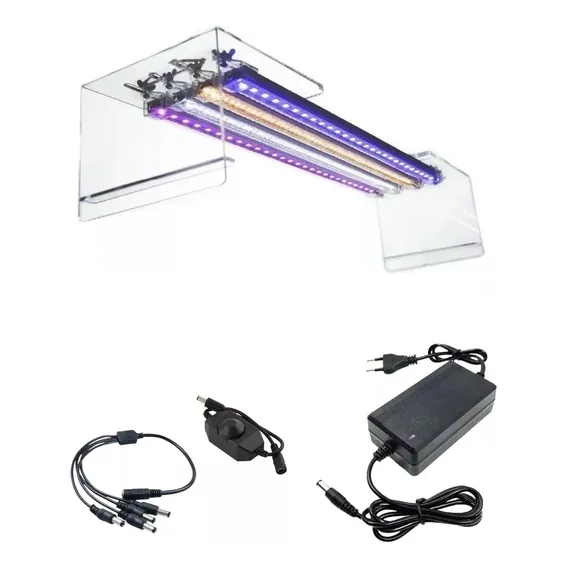 04 Luminárias Led Aquário Plantado 70cm C/ Suporte AcrÃlico 12v Foto 1