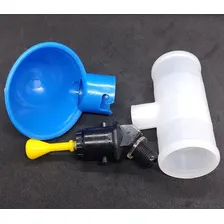 04 P Bebedor Automático Copo Ave Frango Galinha C Adaptador Cor Azul Foto mini 4