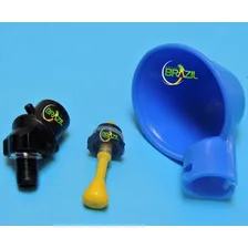04 P Bebedor Automático Copo Ave Frango Galinha C Adaptador Cor Azul Foto mini 2