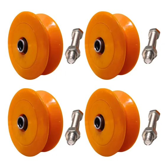 04 Roldana Nylon Laranja 3 Polegadas Portão Grade Trilho Foto 1