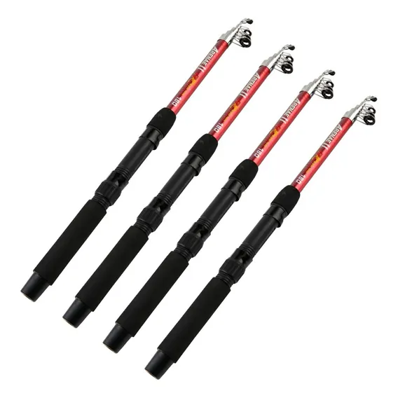 04 Vara Telesc贸pica De Pesca 20lbs P/ Molinete 1,50m Cor Vermelho Foto 1
