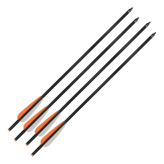04x Flecha Balestra 26g Carbono Alta Resistencia 58cm Preta Foto 1