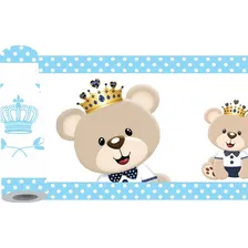 05 Faixa Border Adesivo Parede Urso Ursinho Principe Rei Cor Colorido Foto mini 1