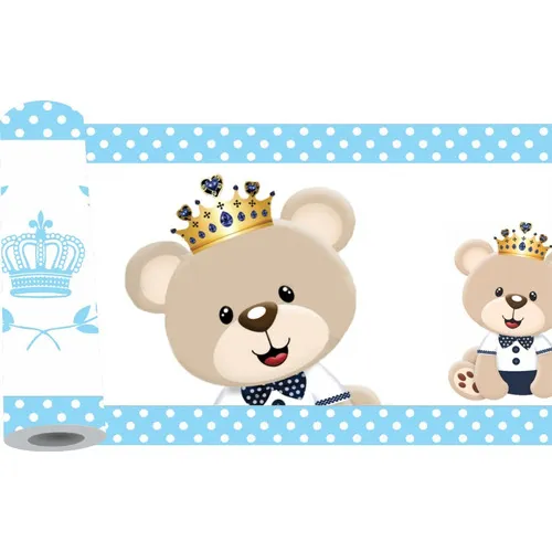 05 Faixa Border Adesivo Parede Urso Ursinho Principe Rei Cor Colorido Foto 1