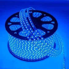 05 Metros Fita Led 5050 Branco Quente Mangueira Chata Sanca Luz Azul 220v Foto mini 2