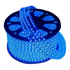 05 Metros Fita Led 5050 Branco Quente Mangueira Chata Sanca Luz Azul 220v Foto mini 1