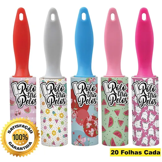 05 Papa Bolinhas Rolinho Limpa Tira Pelos Roupas 20 Folhas. Foto 1