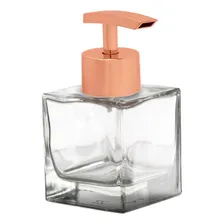 05 Porta Sabonete Líquido Vidro Cubo 100ml Super Luxo Cor Válvula Rose Foto  mini 1