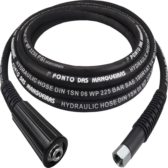 05mts Mangueira Trama Aço Compatível Lavadora Tekna Hlx 110 Cor Preto Foto 1
