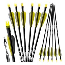 06 Flechas Para Arco E Flecha Até 75 Lbs Fiberglass Drone 30 Cor Amarelo Foto mini 1