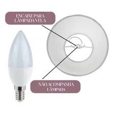 06 Mini Cupulas De Tecido Para Lustre Encaixe Na Lampada Cor Branco Tangerina Mca Foto mini 4